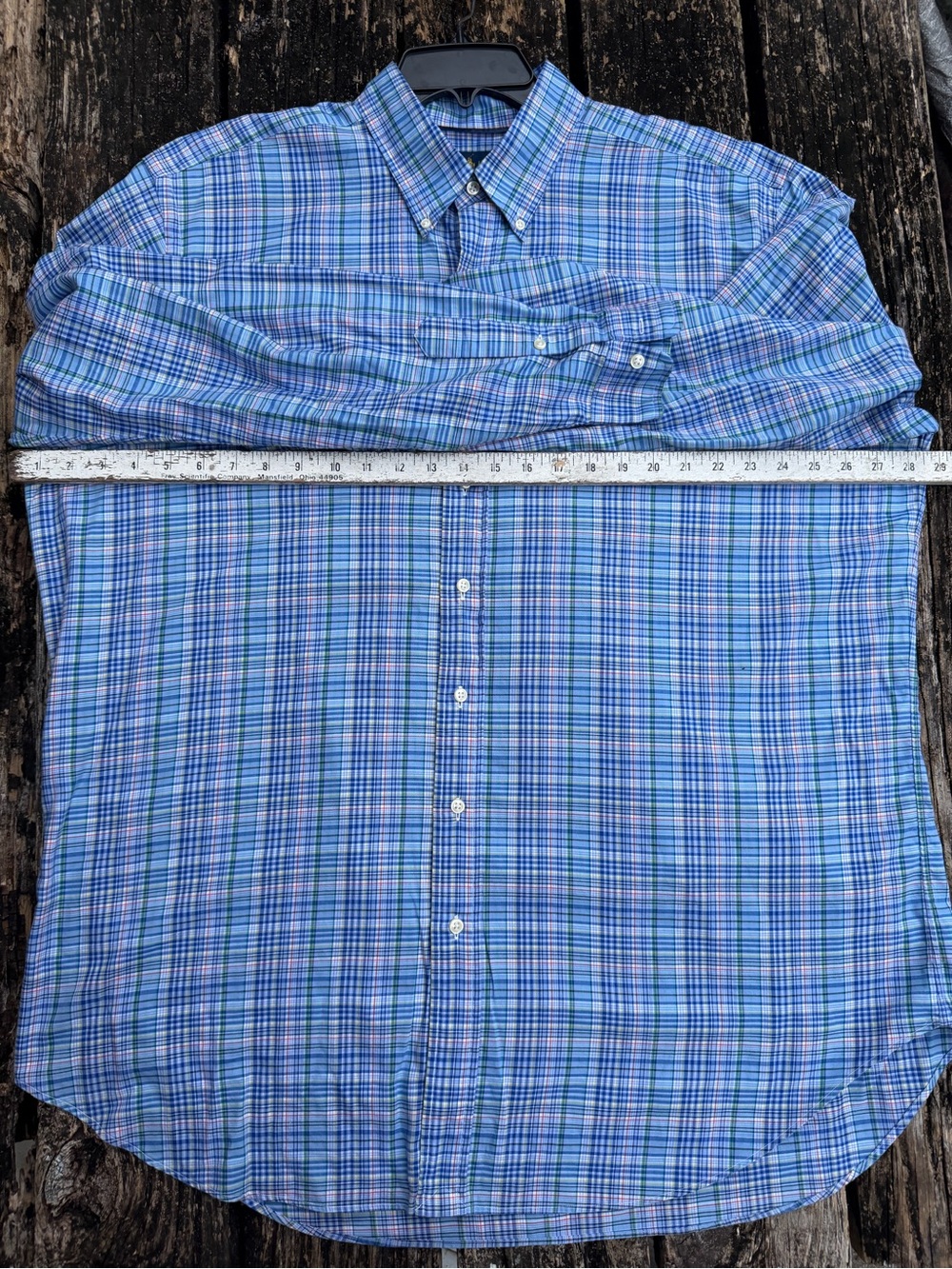 Polo Ralph Lauren Men’s XLT Light Blue Plaid Button-Down Long Sleeve Shirt P4 - Picture 4 of 7